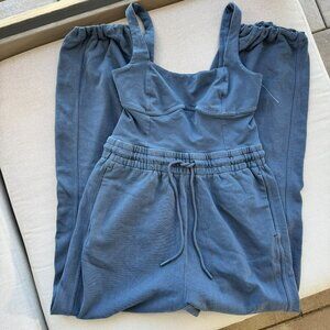 New Free People Movement Inbound Onesie Jogger Jumpsuit Blue XS